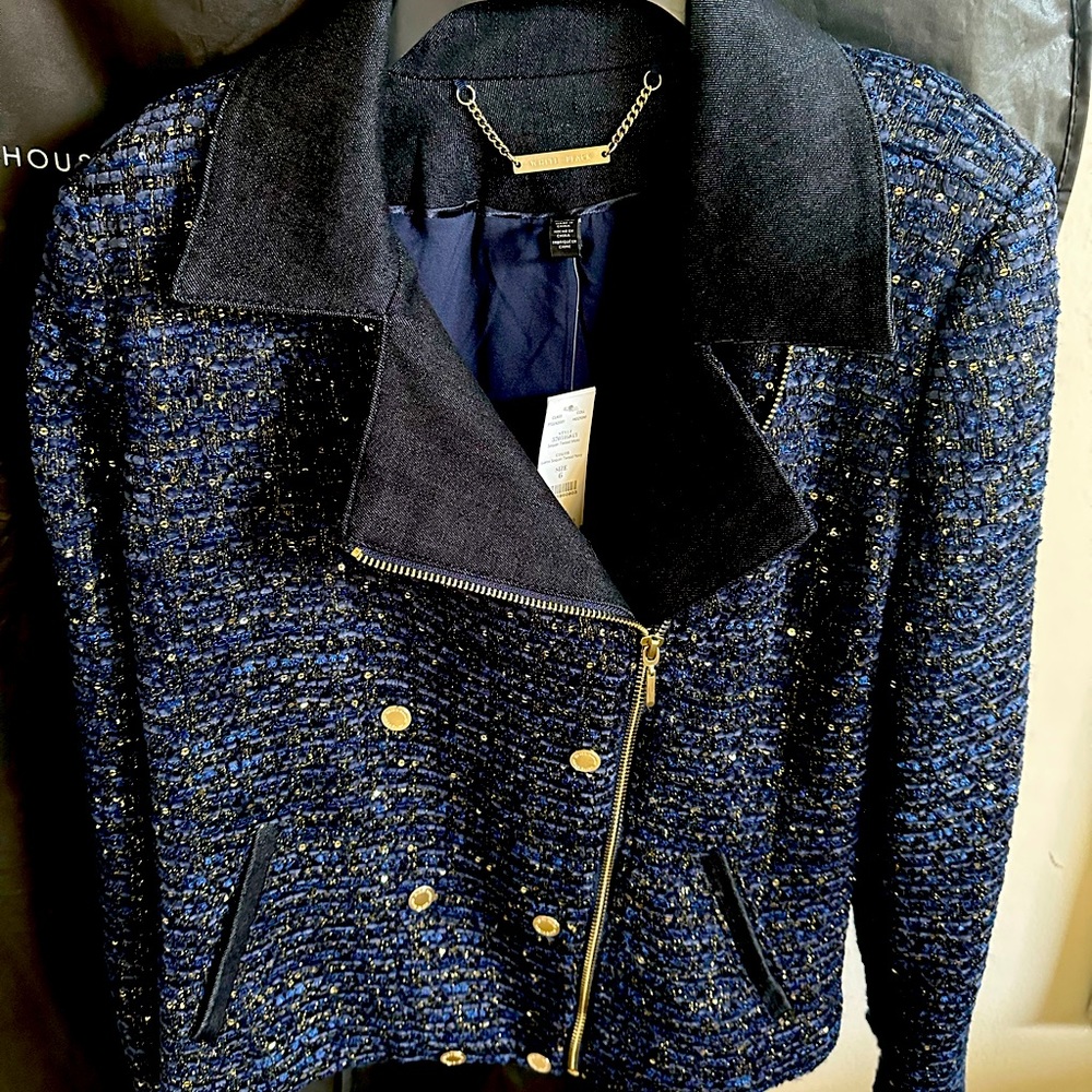 White House Black Market Tweed Moto Jacket